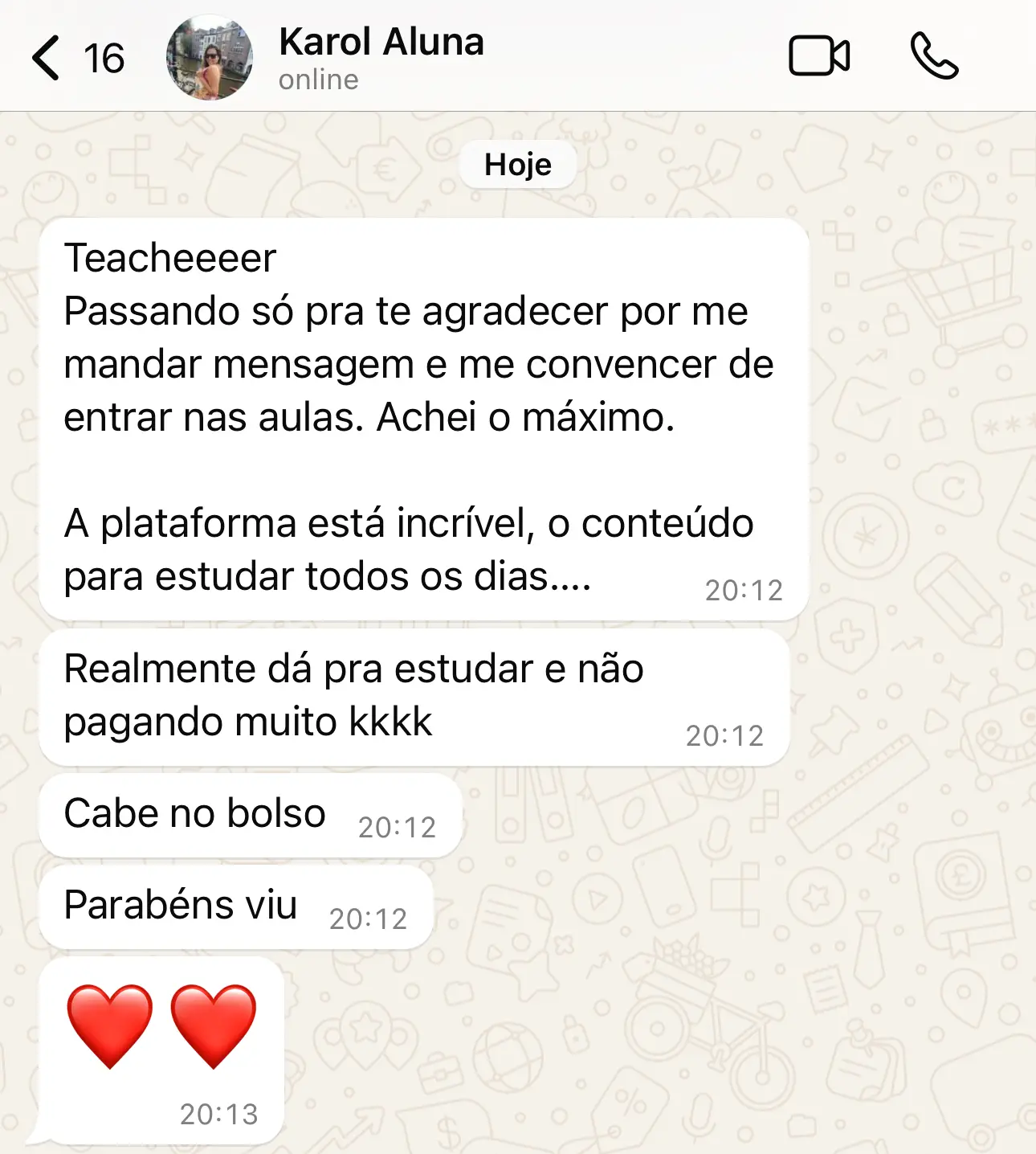 Depoimento Karol Aluna
