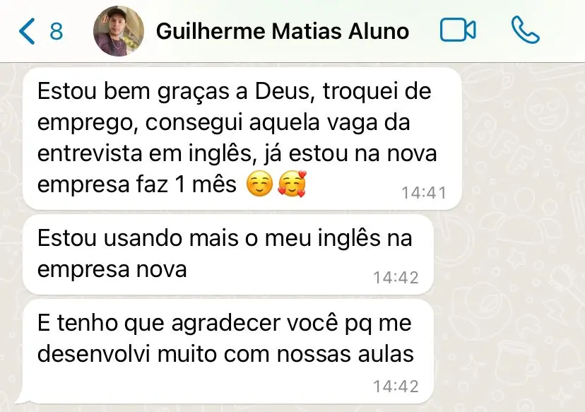 Depoimento Guilherme emprego